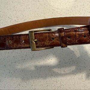 Club Room Brown Crocodile Leather Men's Belt